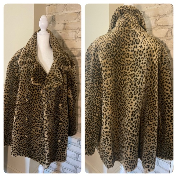 Utex Classic Jackets & Blazers - **Sold**Leopard Print, Faux Fur Coat, Pea Coat Sz M/L Utex Classics Vintage